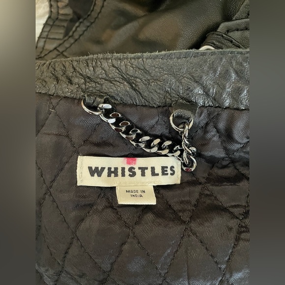 Whistles women’s leather jacket size 6 small rip on shoulder - Picture 7 of 9